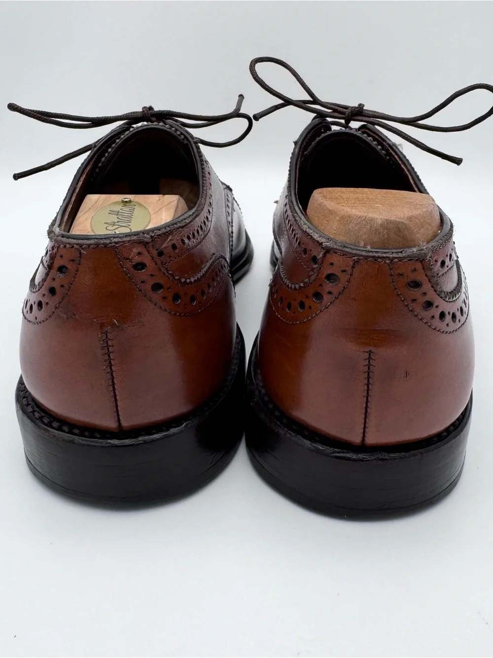 Allen Edmonds Sanford Men's 7.5 C Brown Leather Cap Toe Oxford Dress Shoes